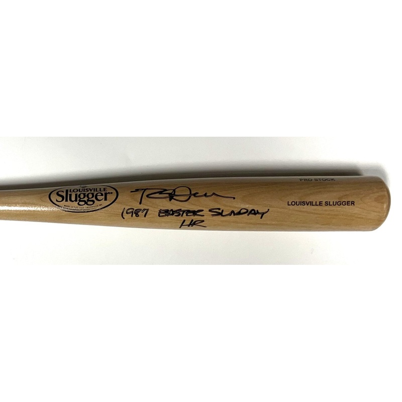 Brewers ROB DEER Signed Blonde Louisville Slugger Bat w/ Easter Sun AUTO – BAS