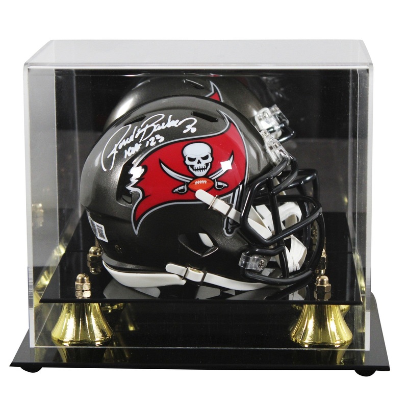 Buccaneers Ronde Barber HOF 23 Signed Speed Mini Helmet W/ Case BAS Witness