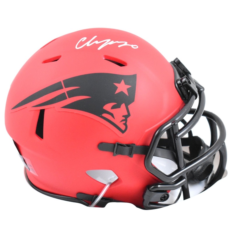 Christian Gonzalez Autographed Patriots Rave Speed Mini Helmet – Beckett W Holo