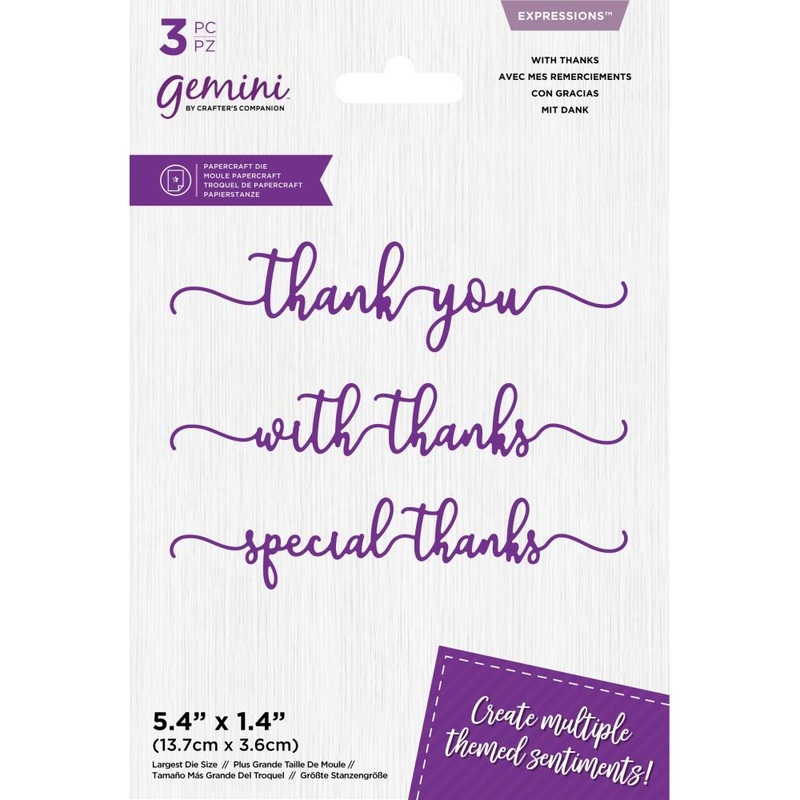Crafter’s Companion Gemini Expressions Dies With Thanks
