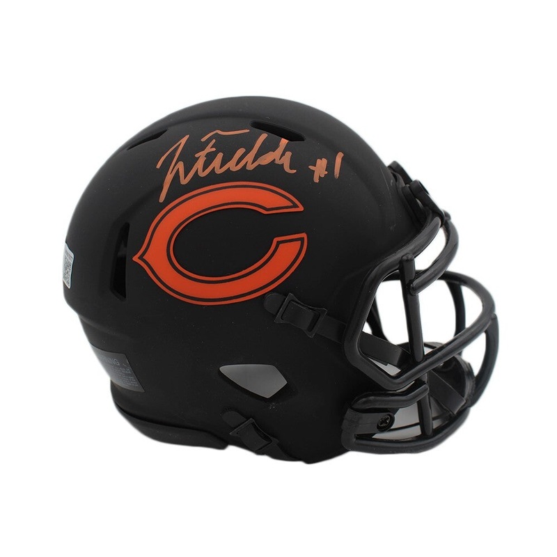 Justin Fields Signed Chicago Bears Speed Eclipse NFL Mini Helmet