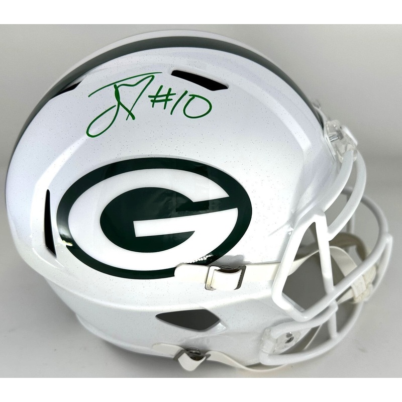 Packers JORDAN LOVE Signed Full Size Replica 2024 ALTERNATE Spd Helmet AUTO BAS