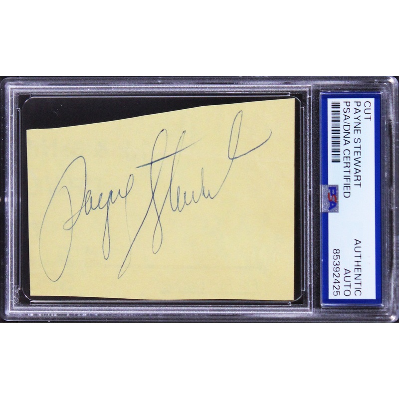Payne Stewart Authentic Signed 2.5×3.5 Cut Signature PSA/DNA Slabbed