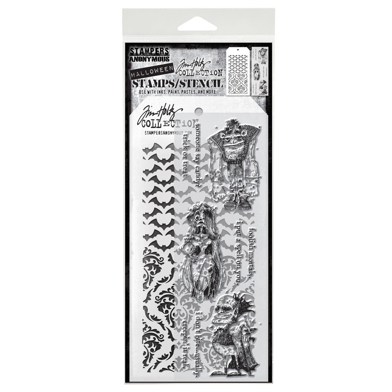 Stampers Anonymous Media #26 Tim Holtz Clear Stamp and Stencil