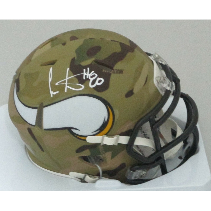 Vikings Hall of Famer CRIS CARTER Signed Riddell CAMO Mini Helmet AUTO – HOF