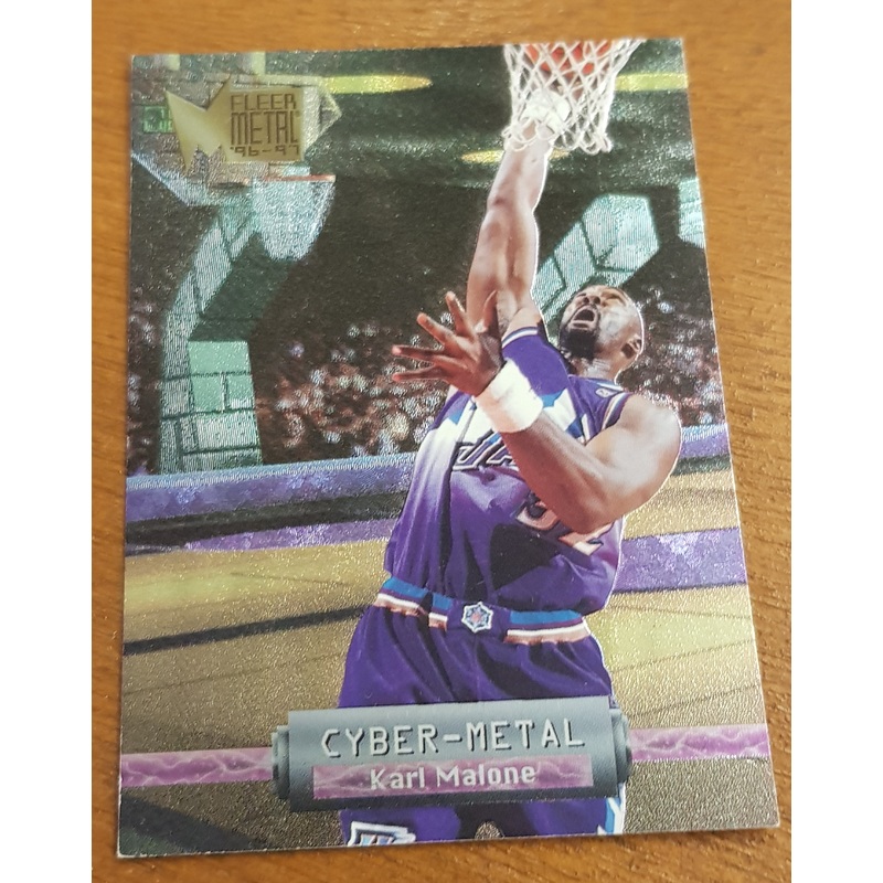 1996-97 Fleer Metal Basketball Cyber-Metal Karl Malone #8 Trading Card