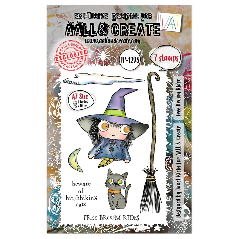 AALL and Create – A7 Stamp Set – Free Broom Rides #1298