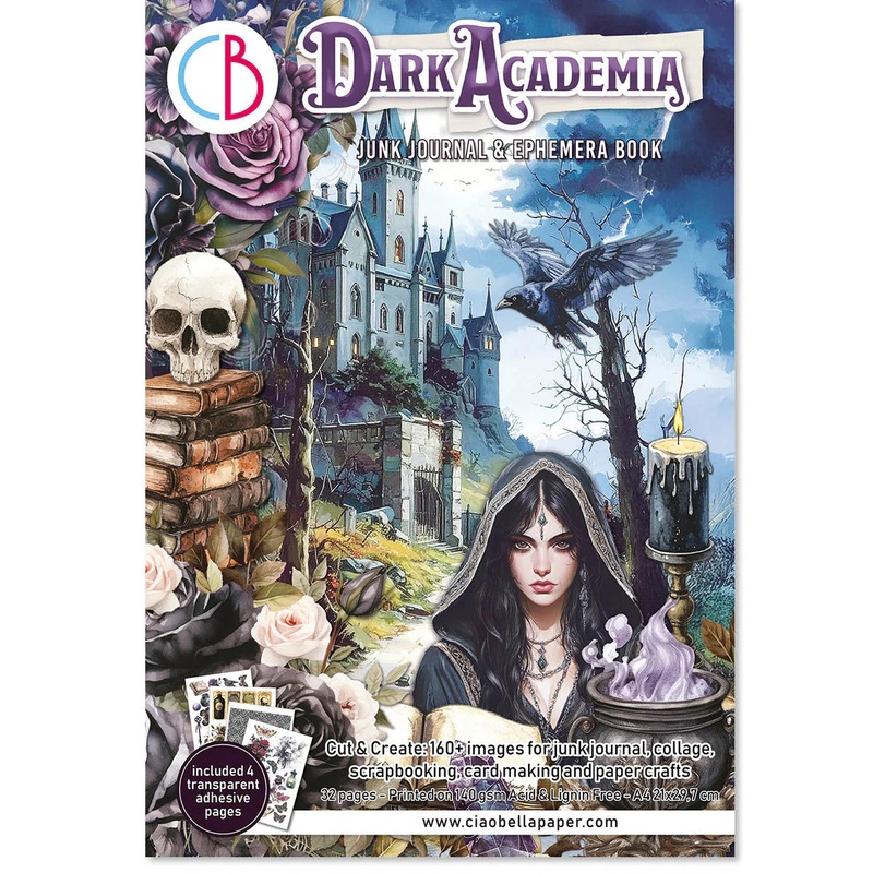 Ciao Bella – Dark Academia Junk Journal Ephemera Book A4 32/Pkg