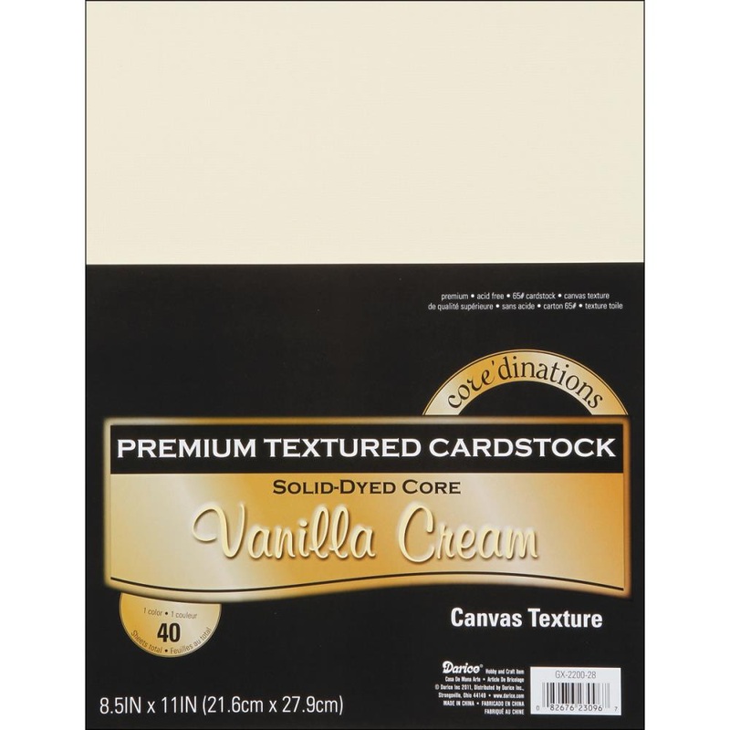 Core’dinations Value Pack Canvas Cardstock 8.5X11 40/Pkg Vanilla Cream