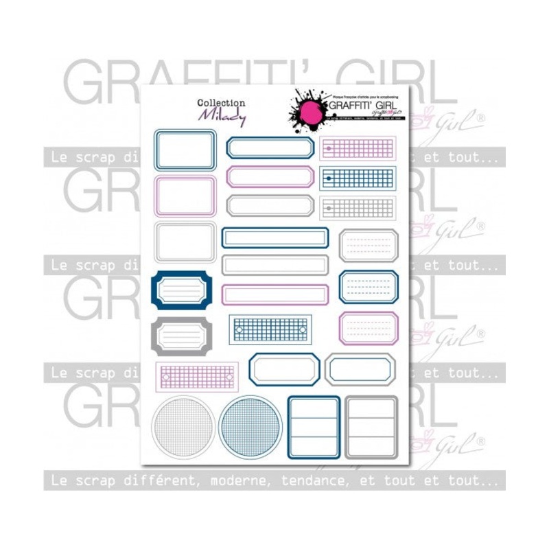 Graffiti Girl die cut tags Milady