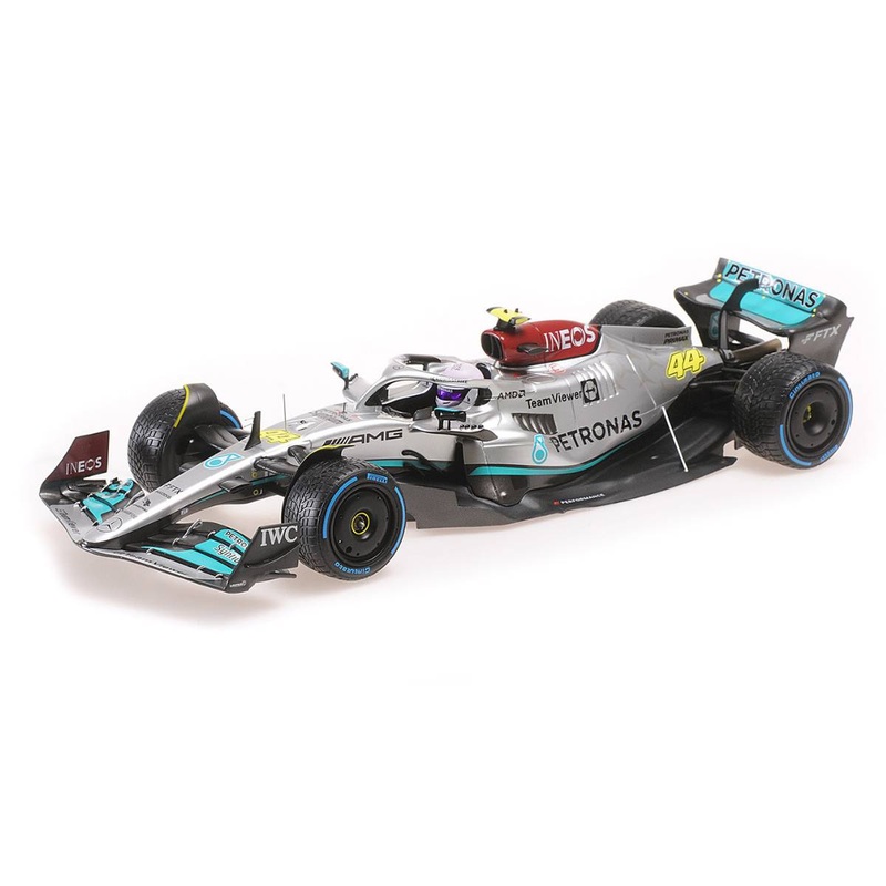 MERCEDES-AMG PETRONAS FORMULA ONE TEAM F1 W13 E PERFORMANCE – LEWIS HAMILTON – MONACO GP 2022 – with rain tyres – 1:18 Scale Diecast Model Car