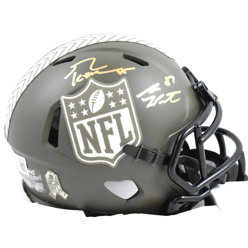 Sam LaPorta George Kittle Signed NFL Salute Speed Mini Helmet-Beckett W Holo