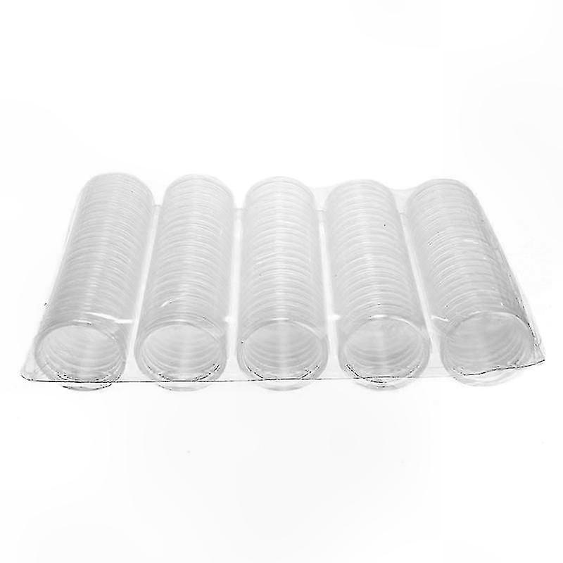 100 Count 27mm Clear Acrylic Coin Capsules for Collectible Coins and Tokens