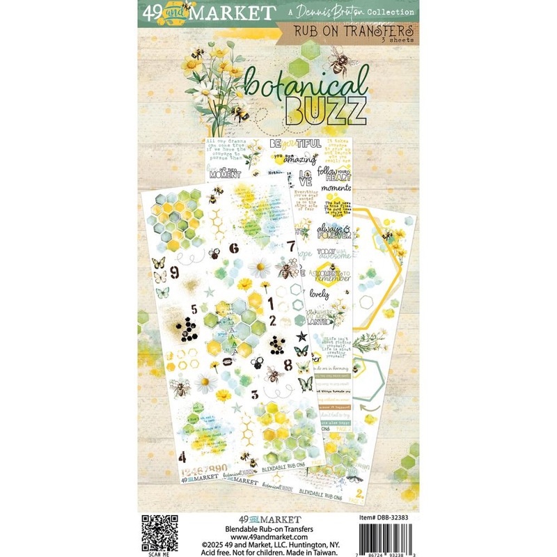 49 And Market Rub-On Transfer Set 6X12 Botanical Buzz