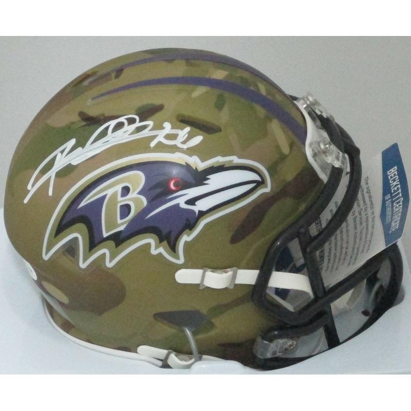 Baltimore Ravens ROD WOODSON Signed Riddell CAMO Mini Helmet AUTO – BAS