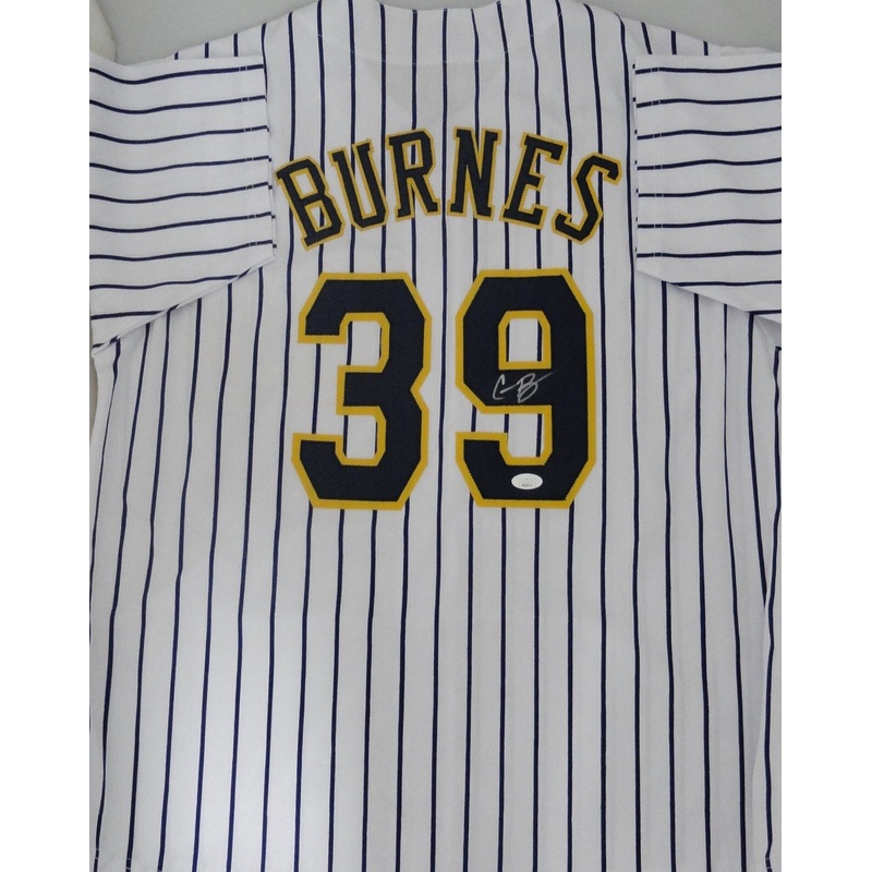 Brewers CY Young CORBIN BURNES Signed Custom Replica Pinstripe Jersey AUTO – JSA