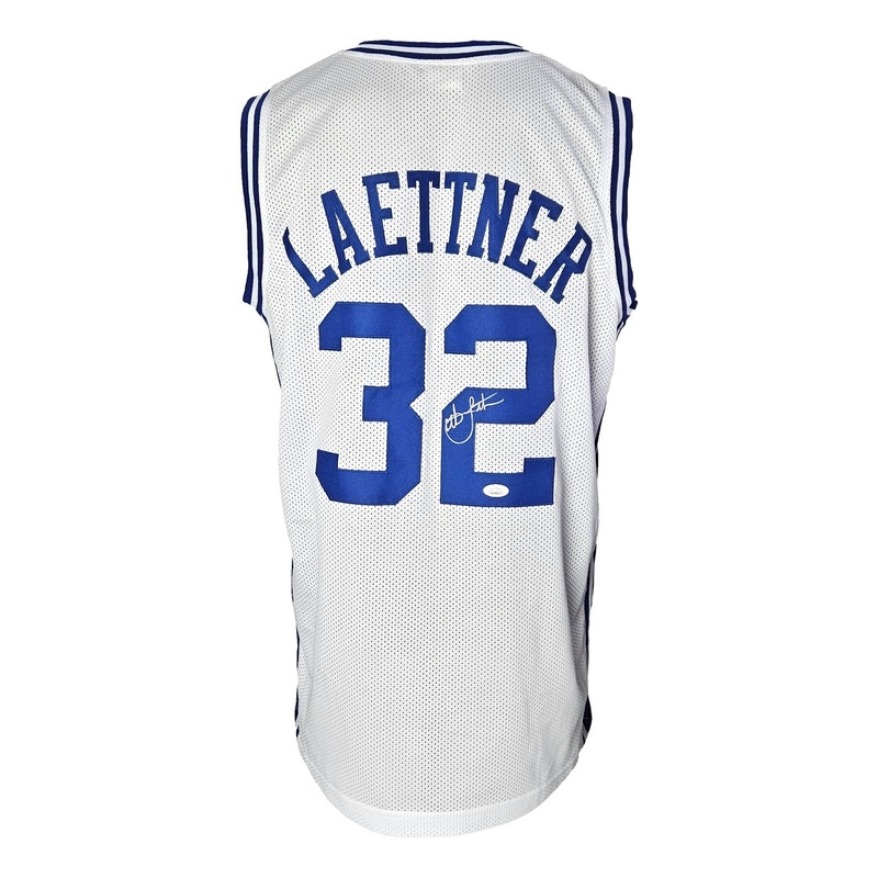 Christian Laettner Duke Signed White The Shot Basketball Jersey JSA ITP