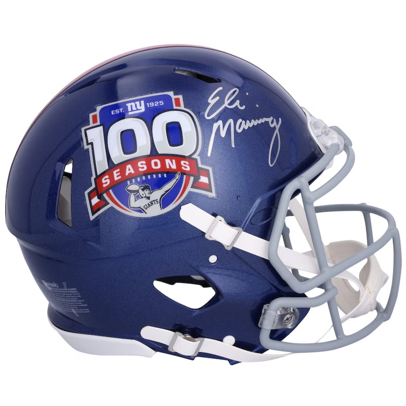 Eli Manning Autographed Giants 100 Seasons Logo Speed Authentic Helmet Fanatics