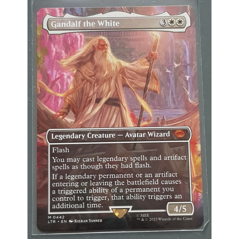 Magic the Gathering Lord of the Rings Gandalf the White LTR #442 (Full Art) Trading Card