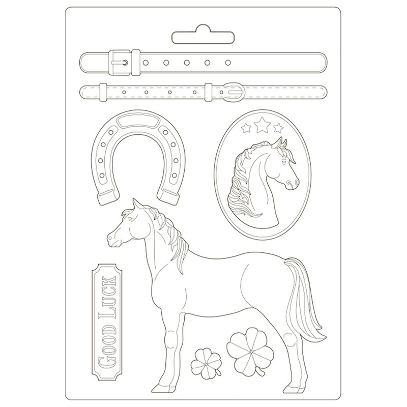 Stamperia Soft Mould A4 Romantic Horses Standing Horse