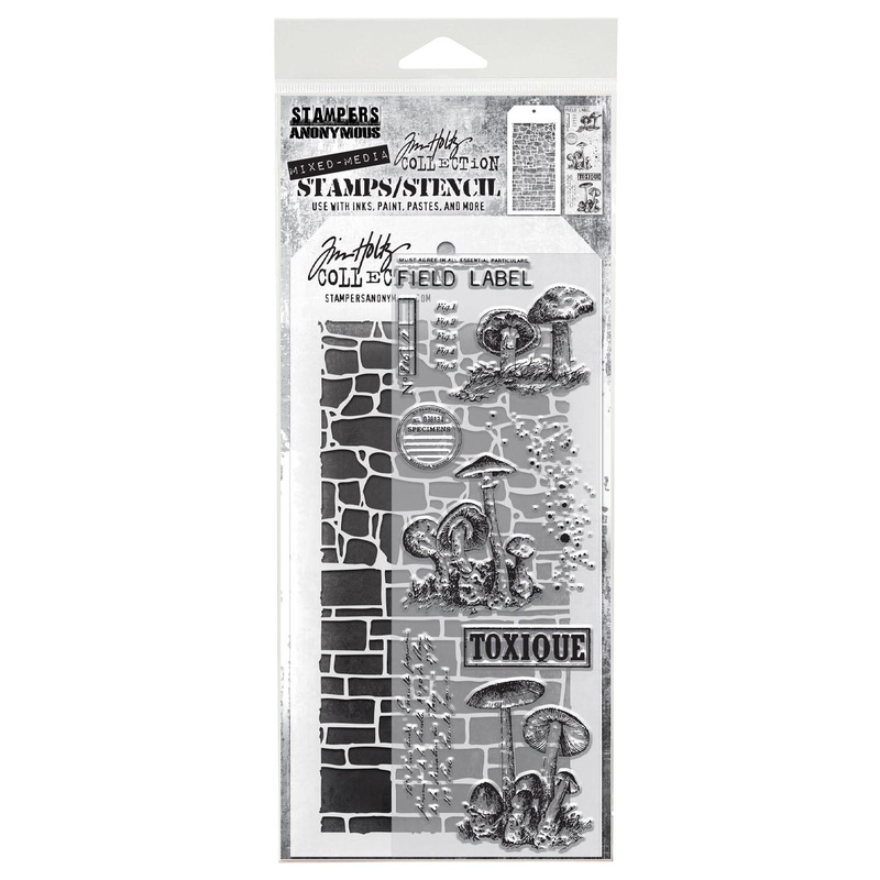 Stampers Anonymous Media #12 Tim Holtz Clear Stamp and Stencil