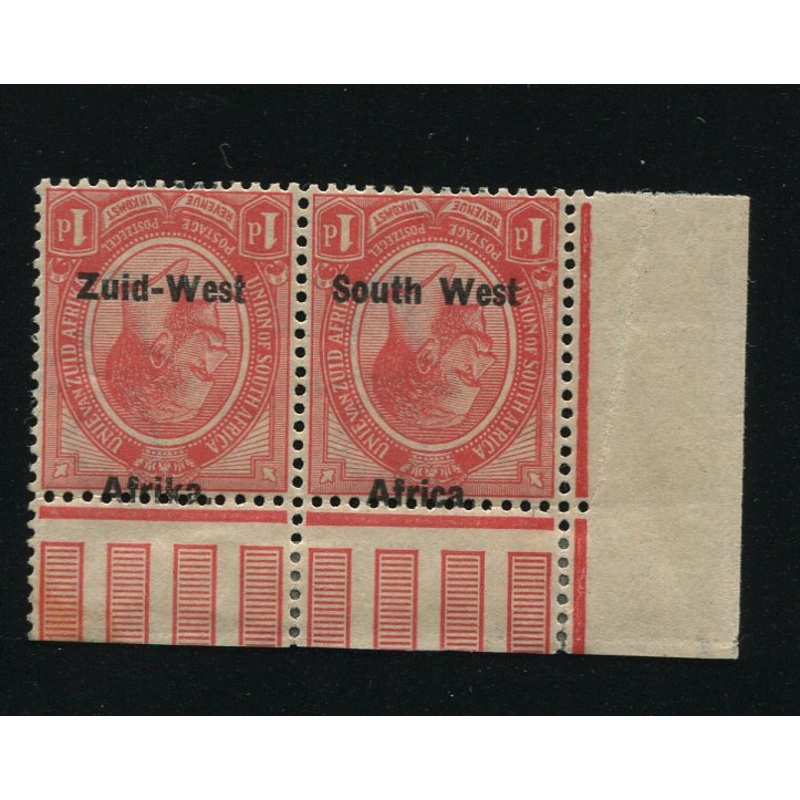 SWA 1923 TYPE 1 1d OVERPRINT INVERTED PAIR MNH