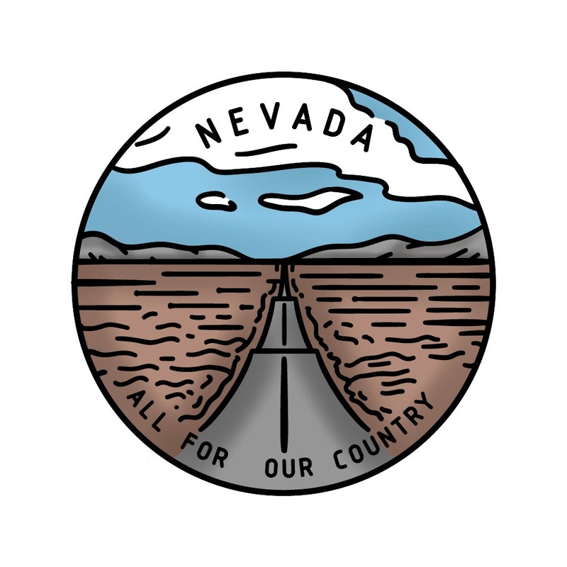 50 States Circles – 2×2 Stamp Set – Nevada