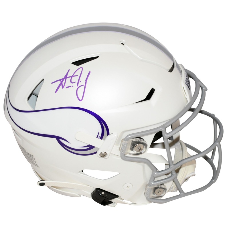 AARON JONES SIGNED MINNESOTA VIKINGS WHITE AUTHENTIC SPEEDFLEX HELMET BECKETT