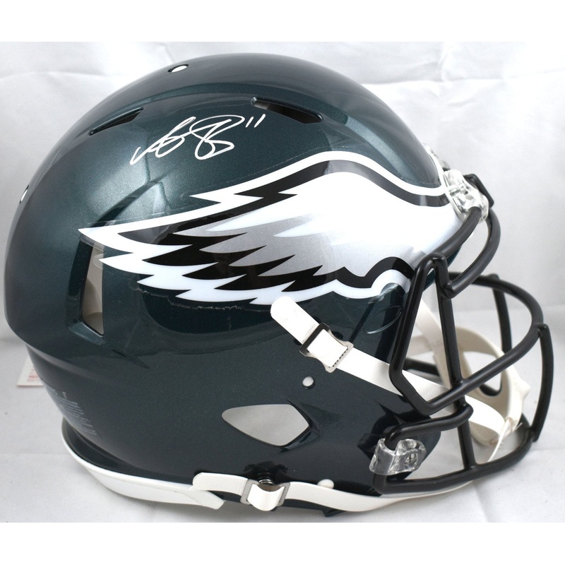 AJ Brown Autographed Eagles F/S Speed Authentic Helmet- Beckett W Hologram