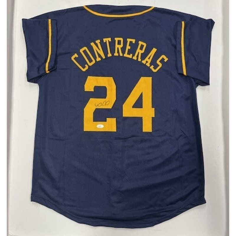 Brewers Catcher WILLIAM CONTRERAS Signed Custom Replica Blue Jersey AUTO – JSA