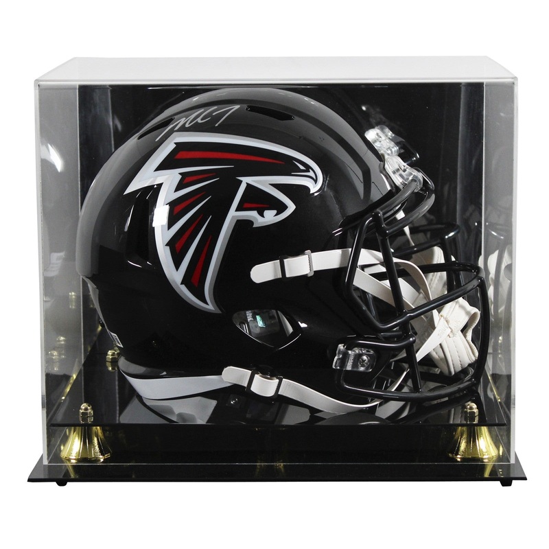 Falcons Michael Vick Signed 2003-19 TB F/S Speed Rep Helmet W/ Case BAS Wit 2
