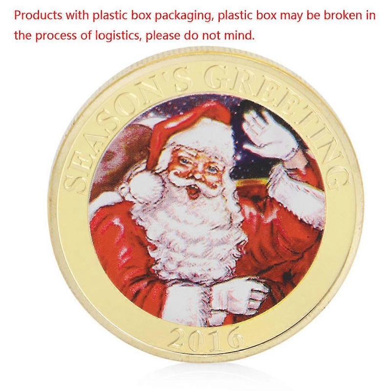 Gold Plated Greetings Commemorative Coin Santa Bells Christmas Art Collectible  Gold