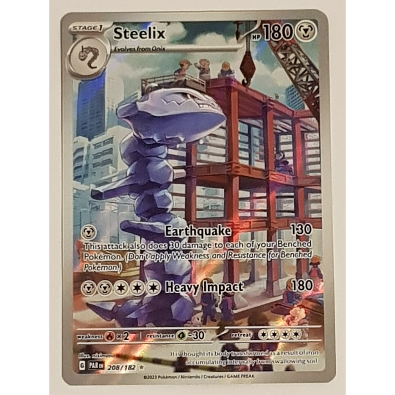 Pokemon Scarlet and Violet Paradox Rift Steelix #208/182 Illustration Rare Holo Trading Card