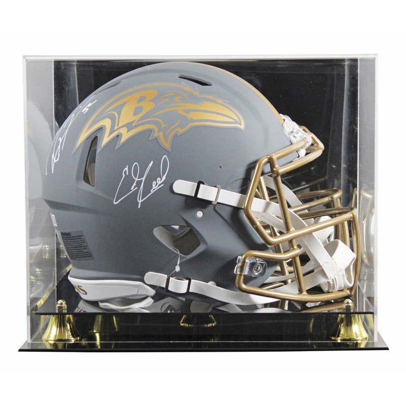 Ravens Ray Lewis & Ed Reed Signed Slate F/S Speed Proline Helmet W/ Case BAS Wit