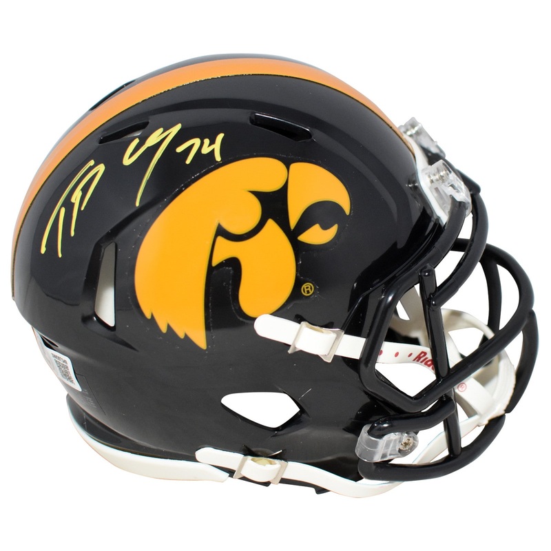 TRISTAN WIRFS AUTOGRAPHED SIGNED IOWA HAWKEYES SPEED MINI HELMET BECKETT