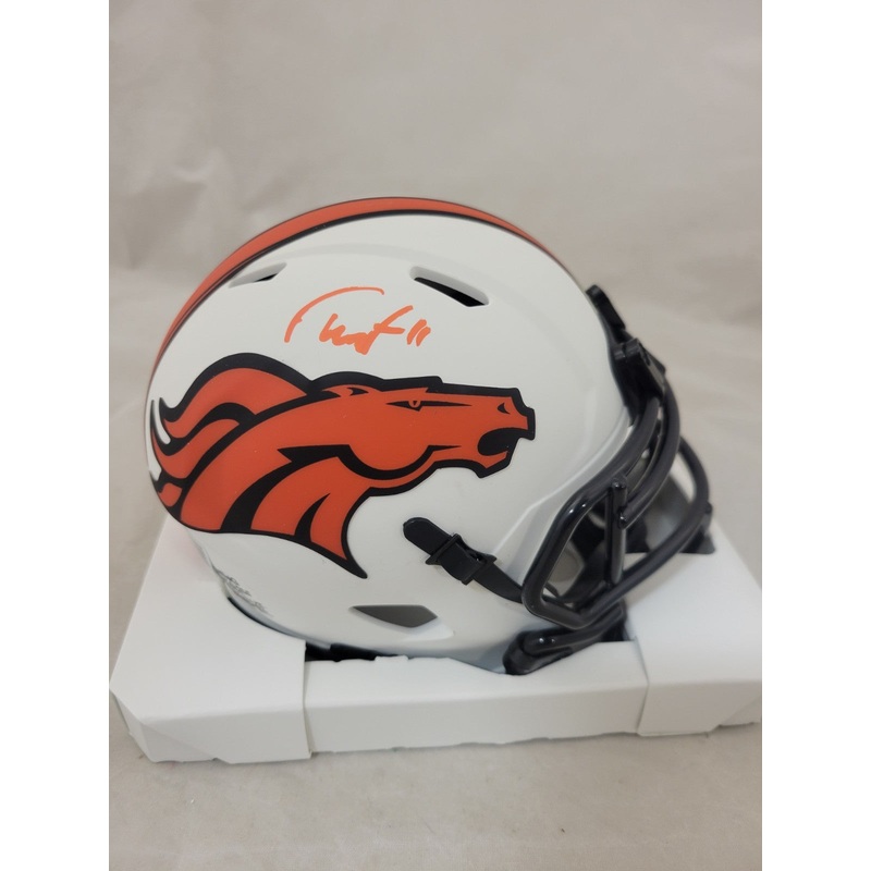 TROY FRANKLIN SIGNED DENVER BRONCOS LUNAR ECLIPSE SPEED MINI HELMET BECKETT