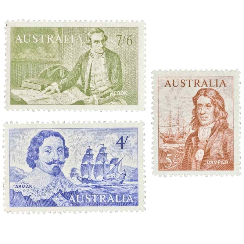 1963-64 4/-, 5/- & 7/6 Navigators 3-Stamp Set Mint Unhinged