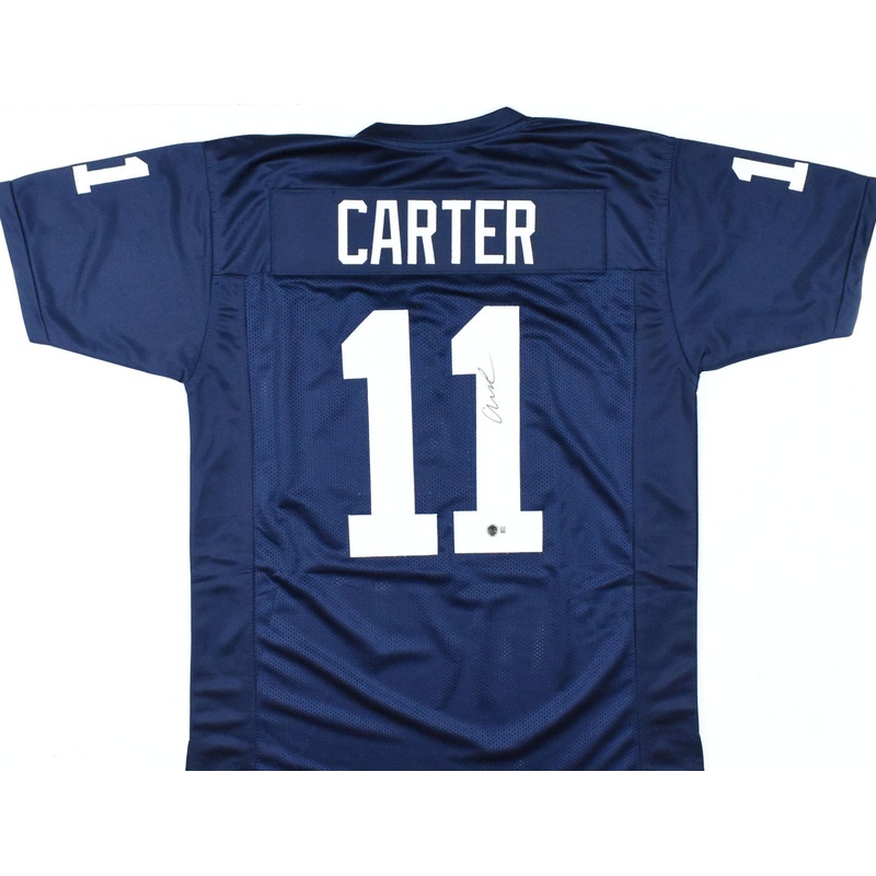 Abdul Carter Autographed Blue College Style Jersey – Beckett W Hologram *Black