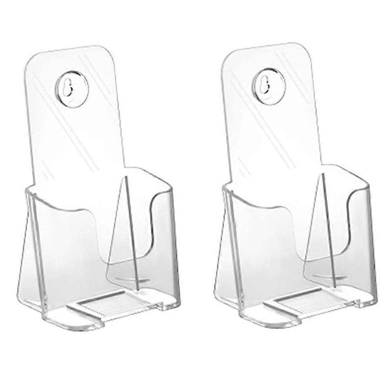 Acryl-Broschrenhalter Mit Schrge Rckseite, Transparenter Kunststoff Tischstnder Fr 2 x A4 Schilder, 2Er-Pack