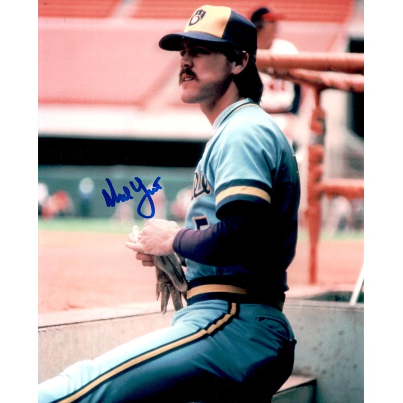 Brewers catcher NED YOST Signed 8×10 Photo #9 AUTO – 1982 World Series