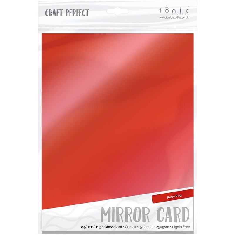 Craft Perfect Mirror Card – 8.5×11 5/pkg Ruby Red