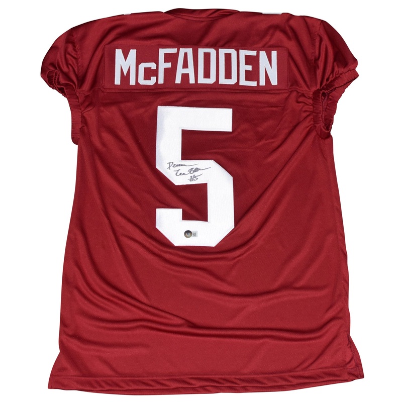 DARREN McFADDEN SIGNED ARKANSAS RAZORBACKS #5 GAME CUT JERSEY BECKETT