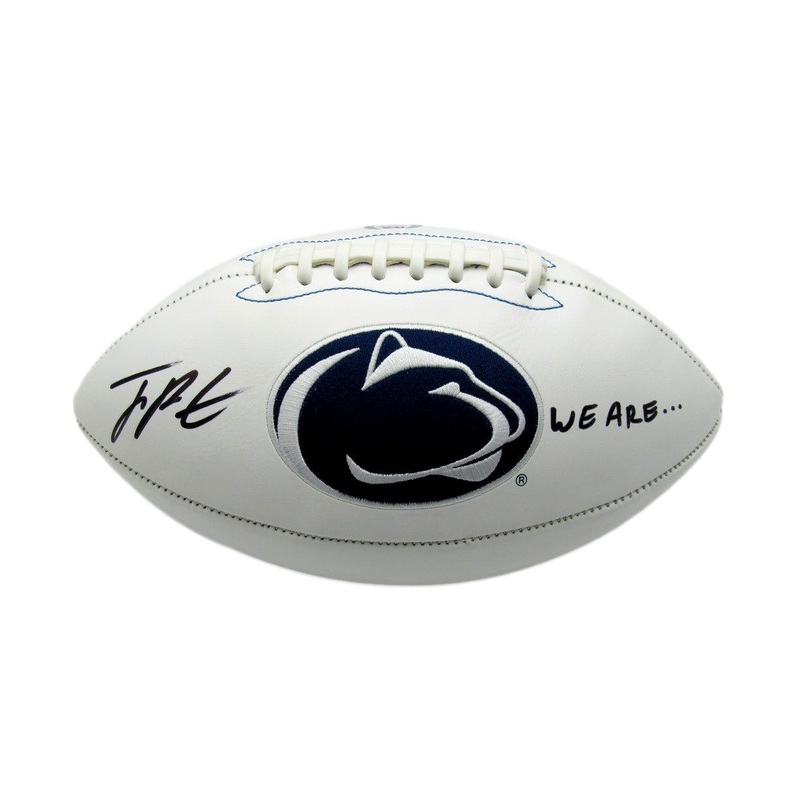 Joey Porter Jr. Autographed/Inscr White Penn State Logo Football PSA/DNA 177463