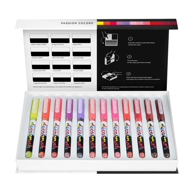 Karin Decobrush Pigment Markers 12/Pkg Passion Colors