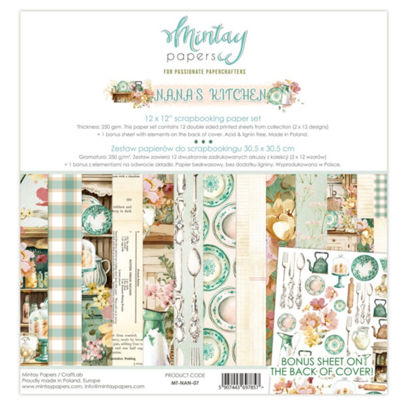 Mintay Papers 12 X 12 PAPER SET – NANA’S KITCHEN