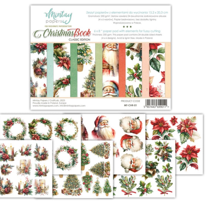 Mintay Papers – 6 X 8 BOOK – ELEMENTS FOR PRECISE CUTTING – CHRISTMAS 1