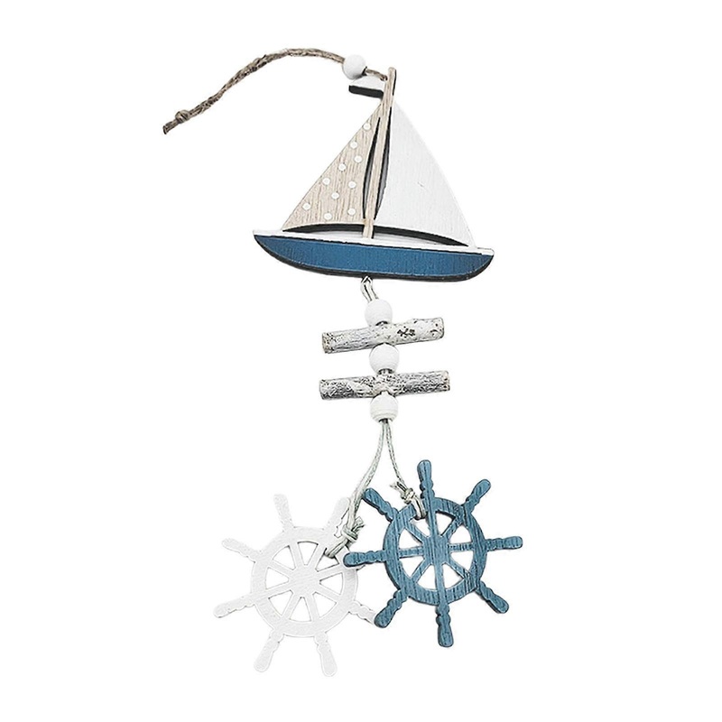 Nautical Sailboat Miniature Sailing Boat Beach Themed Decorations Rudder