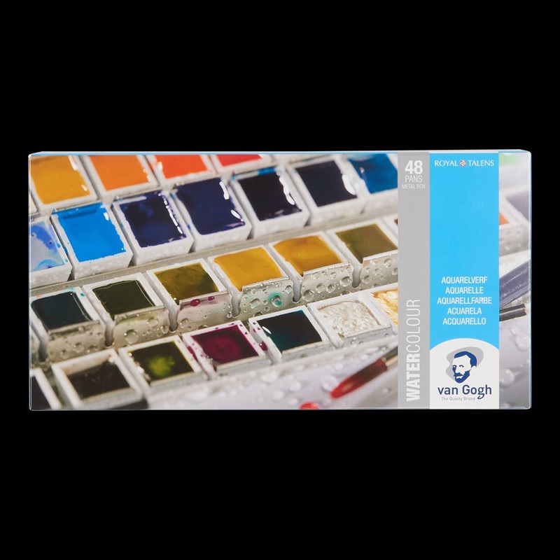 Royal Talens Van Gogh Watercolor Metal Pocket Box, General Selection (48 Pan)