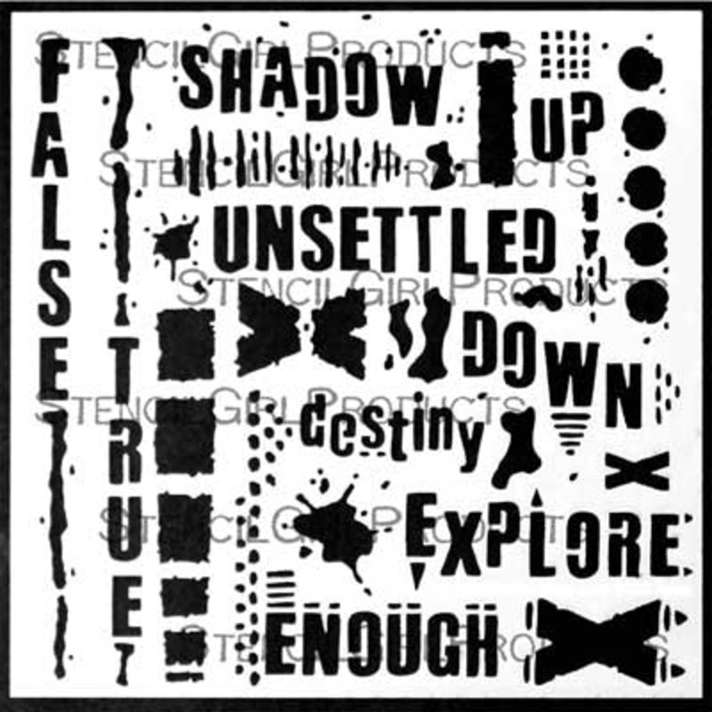 StencilGirl Products Text and Texture Explore Stencil