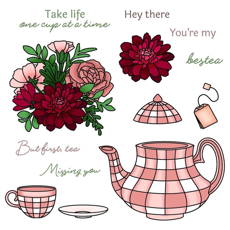 Teatime Florals – 6×8 Stamp Set – Retiring